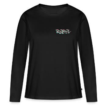 REBEL - Women's Premium Organic Long Sleeve Shirt - black - Front - Julia (174cm)