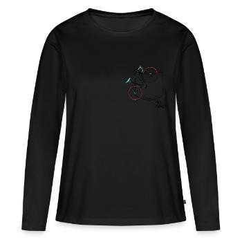 Taschen fahrrad - Frauen Premium Bio Langarmshirt - Schwarz - Vorne - Julia (174cm)