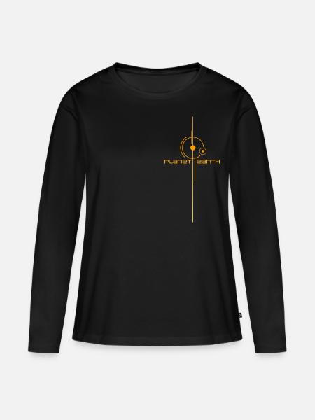 Planet Erde - Frauen Premium Bio Langarmshirt - Schwarz