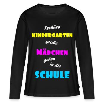 Einschulung Maedchen - Frauen Premium Bio Langarmshirt - Schwarz - Vorne - Julia (174cm)