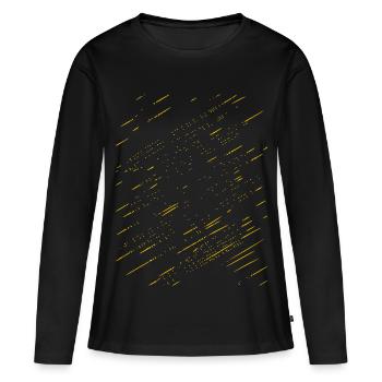 Abstrakte Strahlen / Linie / gold / Muster - Frauen Premium Bio Langarmshirt - Schwarz - Vorne - Julia (174cm)