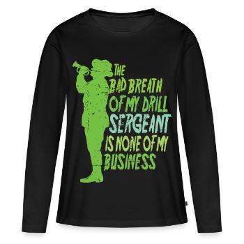 Sergent instructeur - T-shirt manches longues Premium bio Femme - noir - Devant - Julia (174cm)
