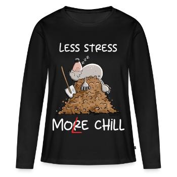 Lazy Mole I Foul Throw Pun I Chill - Women's Premium Organic Long Sleeve Shirt - black - Front - Julia (174cm)