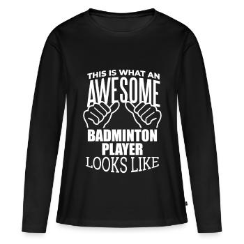 Badminton Badminton Badminton - Women's Premium Organic Long Sleeve Shirt - black - Front - Julia (174cm)