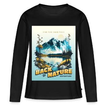 Pêche : Back to Nature - T-shirt manches longues Premium bio Femme - noir - Devant - Julia (174cm)