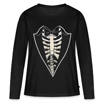 Skelett Anzug Smoking - Frauen Premium Bio Langarmshirt - Schwarz - Vorne - Julia (174cm)