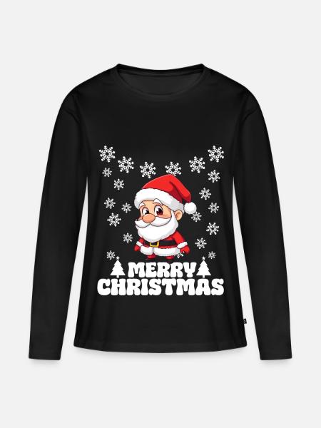 Santa Claus Christmas Merry Christmas Snow - Women's Premium Organic Long Sleeve Shirt - black