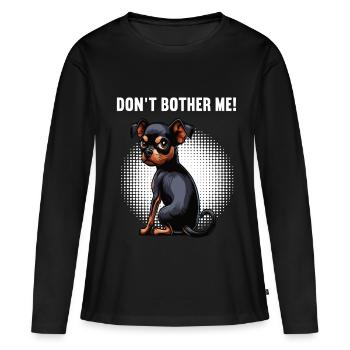 Ne me dérange pas, Pinscher miniature Pinscher Minscher Minpin - T-shirt manches longues Premium bio Femme - noir - Devant - Julia (174cm)