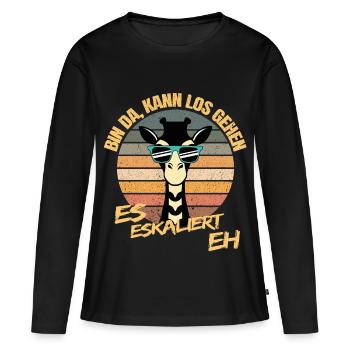 De toute façon, la situation s’intensifie - T-shirt manches longues Premium bio Femme - noir - Devant - Julia (174cm)