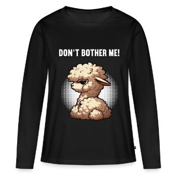 Ne me dérange pas, Alpaga Lama, Alpaga Propriétaire d’Alpagas, Alpagas - T-shirt manches longues Premium bio Femme - noir - Devant - Julia (174cm)