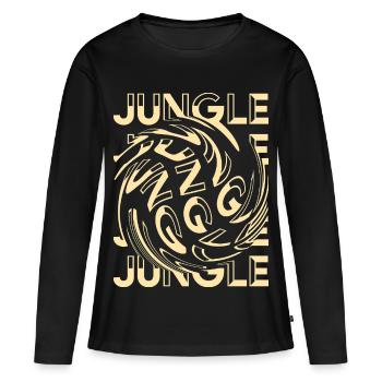 Jungle Outfit – Rave Dnb Drum and Bass Junglist - Frauen Premium Bio Langarmshirt - Schwarz - Vorne - Julia (174cm)