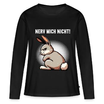 Annoy Me Not Rabbit Bunny Bunny Long Eared - Women's Premium Organic Long Sleeve Shirt - black - Front - Julia (174cm)