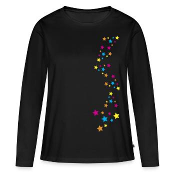 Rain of stars - Women's Premium Organic Long Sleeve Shirt - black - Front - Julia (174cm)