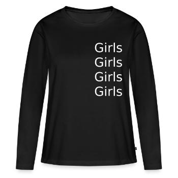 Filles Filles Filles - T-shirt manches longues Premium bio Femme - noir - Devant - Julia (174cm)