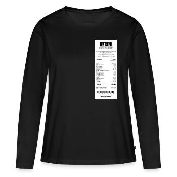 TREND Facture de vie - Reçu - T-shirt manches longues Premium bio Femme - noir - Devant - Julia (174cm)