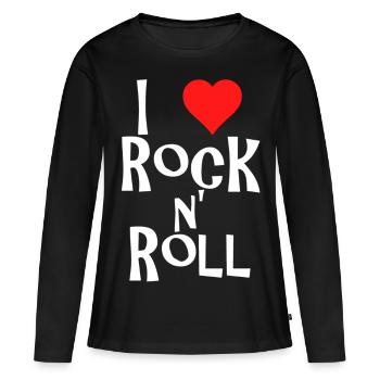 rock n' roll - T-shirt manches longues Premium bio Femme - noir - Devant - Julia (174cm)