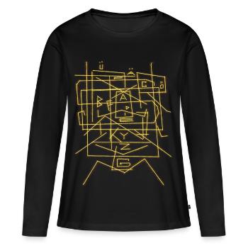 alphabet - T-shirt manches longues Premium bio Femme - noir - Devant - Julia (174cm)
