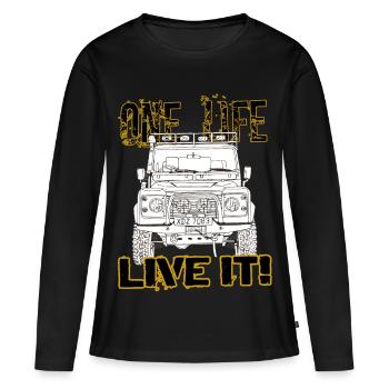Defender one life live it - Frauen Premium Bio Langarmshirt - Schwarz - Vorne - Julia (174cm)