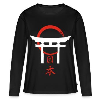 Torii Gate (White) - Women's Premium Organic Long Sleeve Shirt - black - Front - Julia (174cm)