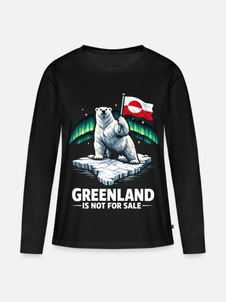 greenland is not for sale Flagge Bär Spruch - Frauen Premium Bio Langarmshirt - Schwarz