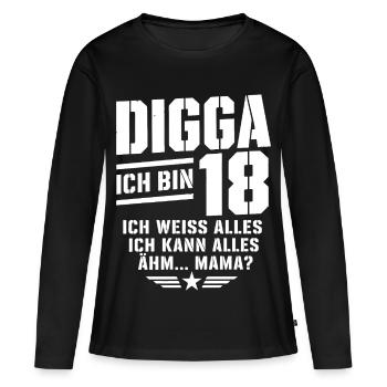 18. Geburtstag Junge Mädchen 18 Jahre 2008 lustig  - Frauen Premium Bio Langarmshirt - Schwarz - Vorne - Julia (174cm)
