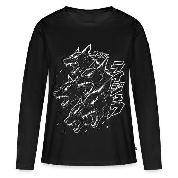 Démons Meute de Loups Monstre Tonnerre - T-shirt manches longues Premium bio Femme - noir - Devant - Julia (174cm)