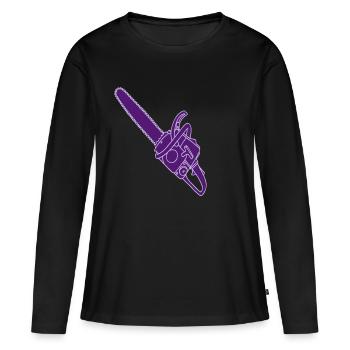 Kettensäge 2 - Frauen Premium Bio Langarmshirt - Schwarz - Vorne - Julia (174cm)