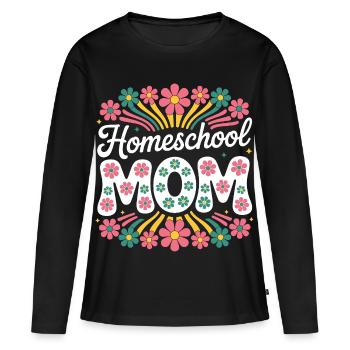 Mother Education Mom Homeschooling - Women's Premium Organic Long Sleeve Shirt - black - Front - Julia (174cm)