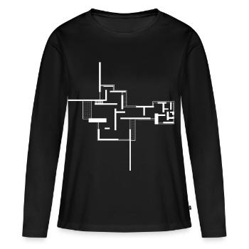 architecture - T-shirt manches longues Premium bio Femme - noir - Devant - Julia (174cm)