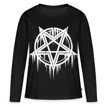 Pentagramme satanique - T-shirt manches longues Premium bio Femme - noir - Devant - Julia (174cm)