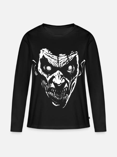Vampir - Frauen Premium Bio Langarmshirt - Schwarz