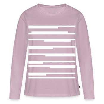Conception de lignes géométriques - T-shirt manches longues Premium bio Femme - rose poudré - Devant - Julia (174cm)