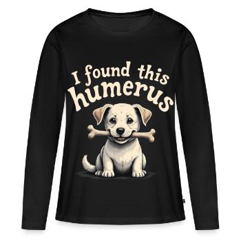 J’ai trouvé cet humérus - T-shirt manches longues Premium bio Femme - noir - Devant - Julia (174cm)
