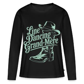 Line Dancing Grandma - Women's Premium Organic Long Sleeve Shirt - black - Front - Julia (174cm)