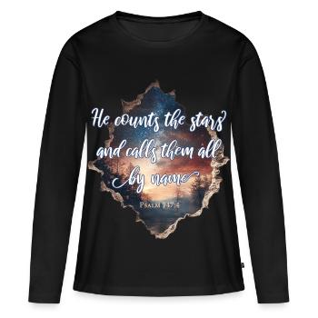 Bibelvers Christlich - Frauen Premium Bio Langarmshirt - Schwarz - Vorne - Julia (174cm)