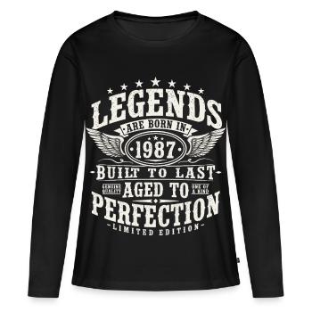 1987 Jahrgang geboren Legenden Vintage Geburtstag - Frauen Premium Bio Langarmshirt - Schwarz - Vorne - Julia (174cm)