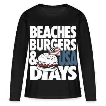 Beaches Burgers USA Days Design - T-shirt manches longues Premium bio Femme - noir - Devant - Julia (174cm)