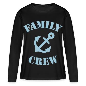 Équipage familial (Ancre / Équipage du navire / Bleu ciel) - T-shirt manches longues Premium bio Femme - noir - Devant - Julia (174cm)
