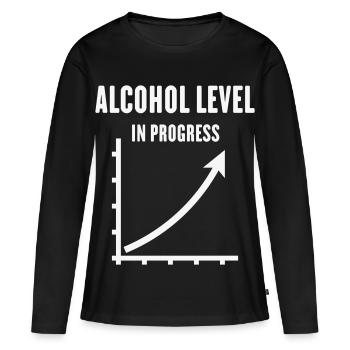 Alcohol Level In Progress (Drinking Team / White) - Women's Premium Organic Long Sleeve Shirt - black - Front - Julia (174cm)