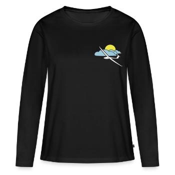 glisse tshirt glider logo glisse - T-shirt manches longues Premium bio Femme - noir - Devant - Julia (174cm)