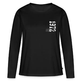 1972 naissance - T-shirt manches longues Premium bio Femme - noir - Devant - Julia (174cm)