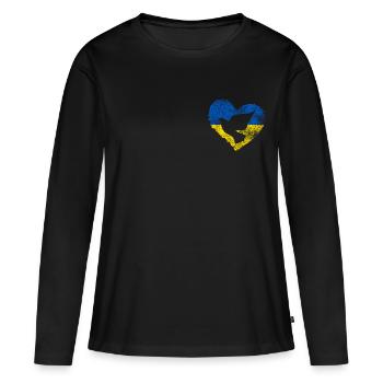 Ukraine - Women's Premium Organic Long Sleeve Shirt - black - Front - Julia (174cm)