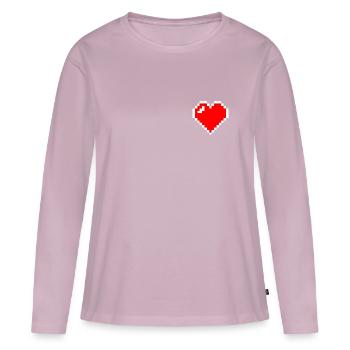 Coeur Heart Corazón Love Amour Amor Rojo Red Rouge - Women's Premium Organic Long Sleeve Shirt - dusky pink - Front - Julia (174cm)