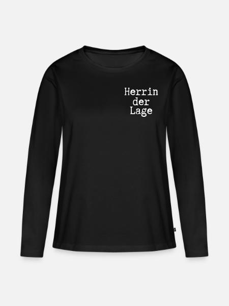 Herrin der Lage - Frauen Premium Bio Langarmshirt - Schwarz