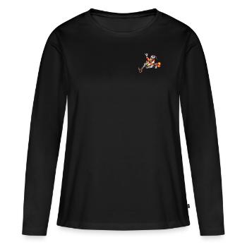 Moto, Wiltsch, Frech, Suisse, Camping - T-shirt manches longues Premium bio Femme - noir - Devant - Julia (174cm)