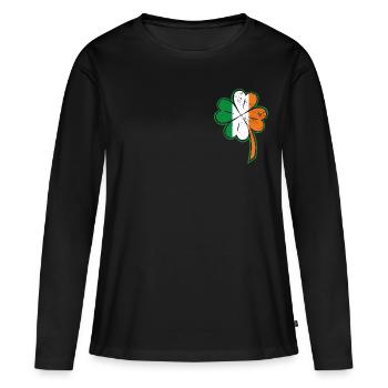 Kleeblat Irland irisch - Frauen Premium Bio Langarmshirt - Schwarz - Vorne - Julia (174cm)