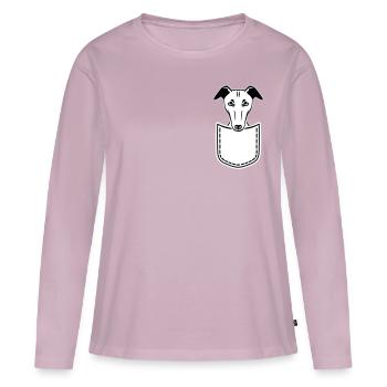 Whippet - Women's Premium Organic Long Sleeve Shirt - dusky pink - Front - Julia (174cm)