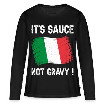 Expression Italienne Humour Sauce - T-shirt manches longues Premium bio Femme - noir - Devant - Julia (174cm)