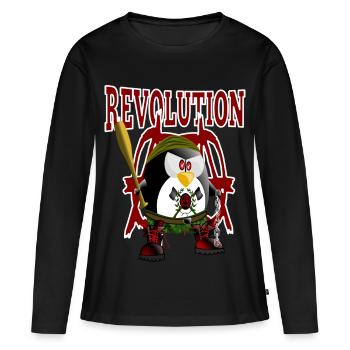 Pingouin, révolution - T-shirt manches longues Premium bio Femme - noir - Devant - Julia (174cm)