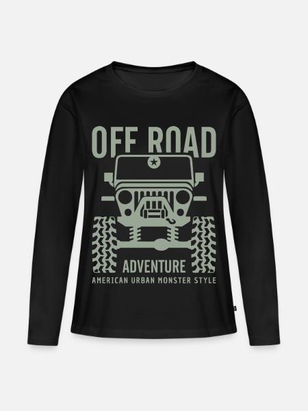 Offroad Abenteuer urban 4x4 - Frauen Premium Bio Langarmshirt - Schwarz